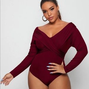 SHEIN bodysuit in maroon. 2XL. Brand new.